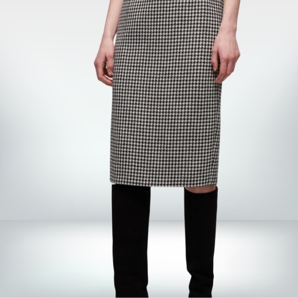Lambswool Houndstooth belted Pencil Skirt size 10 - Picture 1 of 6